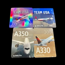 Christmas Sale $25 Thank You 2025! Delta Team USA A350 4 Pilot Trading Cards New