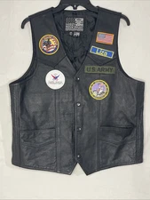 BIKERS DREAM Apparel GENUINE LEATHER Motorcycle Vest Lined Large Size 44