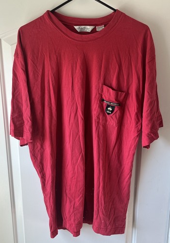 Brooks Brothers 1818 Shirt Herren L Rot Kurzarm Tshirt Gr. Large 100 Baumwolle