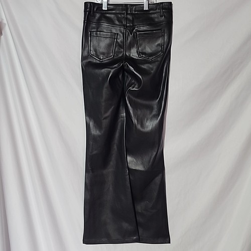 NEW - Girls 14 - TRACTR - Black Faux Leather Flair Pants, Pockets, Lined - Picture 5 of 10