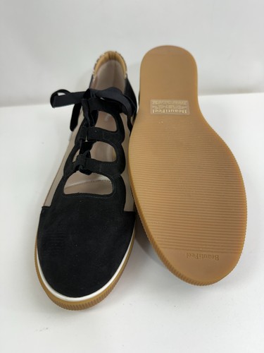 BEAUTIFEEL NWOB SAGE Black Suede Mesh Lace Up Fashion Sneaker Comfort Shoe 42/11 - Picture 4 of 7