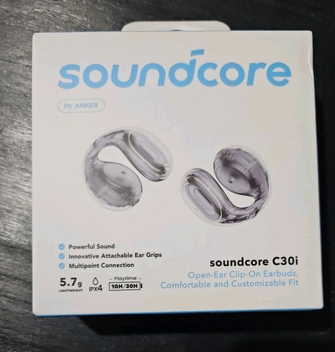 Soundcore C30i Open Ear Earbuds Clip-On Headphones Ear Grips 30H Clear Color - 第 7/9 張圖片