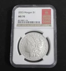 2023 Morgan Silver $1 Dollar Coin - NGC MS70 - Official Red Book  Label
