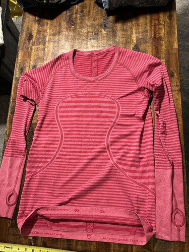 Lululemon Swiftly Tech 12 Long Sleeved Women’s Sz 12 Pink Training High...