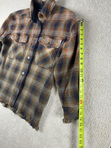 Free People We The Free Jacke Damen Small blau braun kariert Shacket distressed - Bild 9 von 10