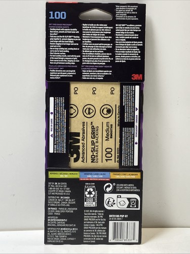 Lot Of (3) 3M Pro Grade Precision Faster No-Slip Grip Sanding Sheets SHTR100-PGP - Picture 3 of 4