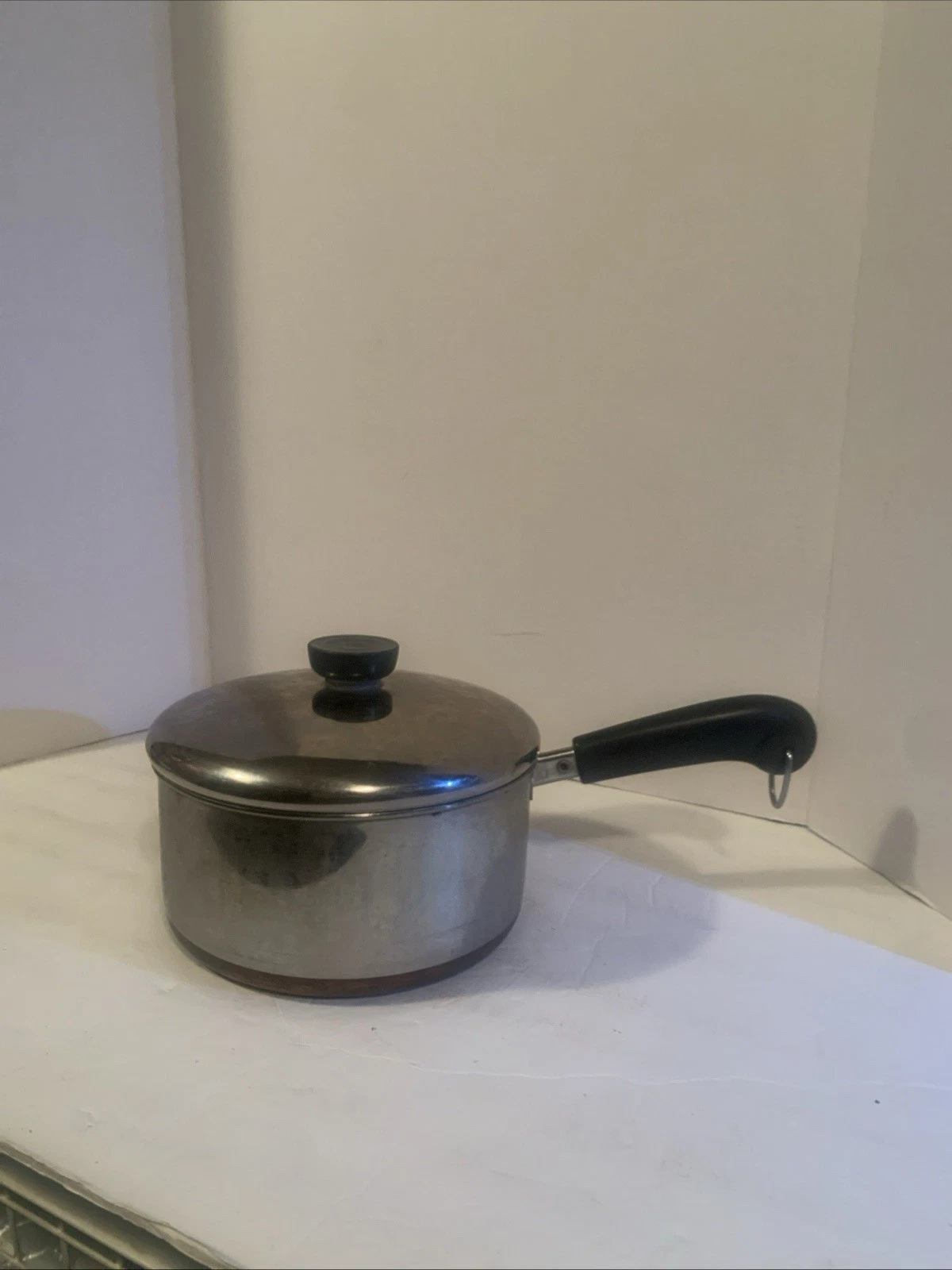 Revere Ware 1801 2 Qt. Sauce Pan Pot Copper Clad (1974-1986) Rome, NY & Lid Vtg