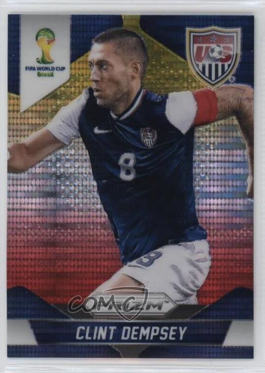 2014 Panini Prizm World Cup Yellow & Red Pulsar Prizm Clint Dempsey #69
