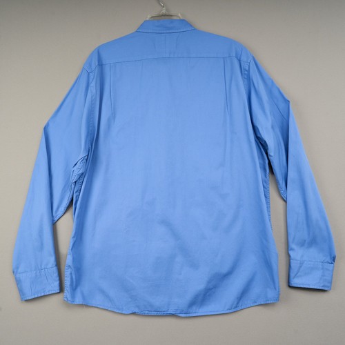 Charles Tyrwhitt Dress Shirt Mens XL Slim Fit Solid Blue Cotton Button Down - Picture 3 of 9