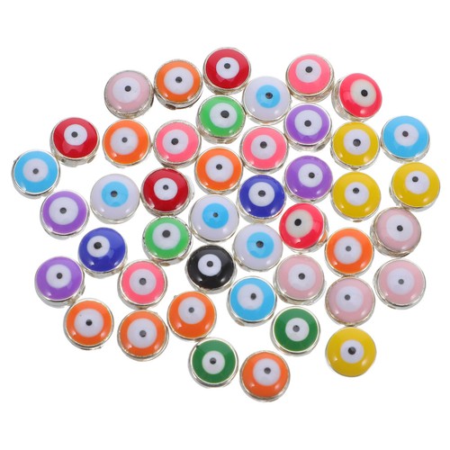  60 cuentas para ojos: cuentas planas de resina para mal de ojo coloridos dijes espaciadores sueltos para - Imagen 2 de 20