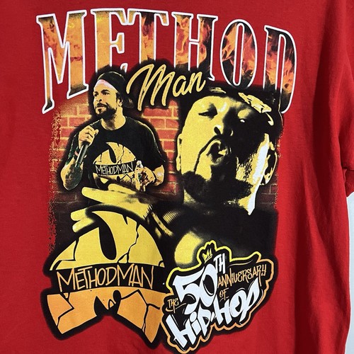 NEU Wu-Tang Clan Method Man Rapper Rap 50th Anniversary rot T-Shirt Herren Medium - Bild 2 von 5