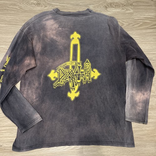 Camisa De Colección Death Lepra Manga Larga Desteñida L Euro Banda Concierto Metal Rock - Imagen 6 de 7