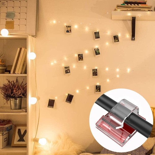 50pcs Self Adhesive Clear Cable Clips Clear Wire Holder Clamp Organizer Wires - Afbeelding 4 van 10