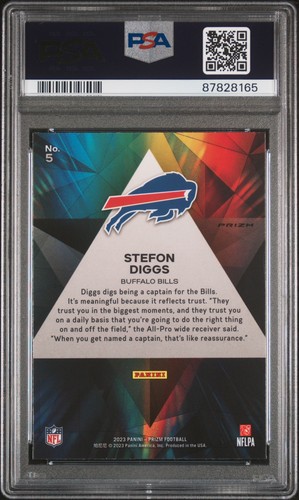Panini Prizm Prizmatic #5 2023 Stefon Diggs Bills Prizmatic-Green Ice PSA 10 - Imagen 2 de 2