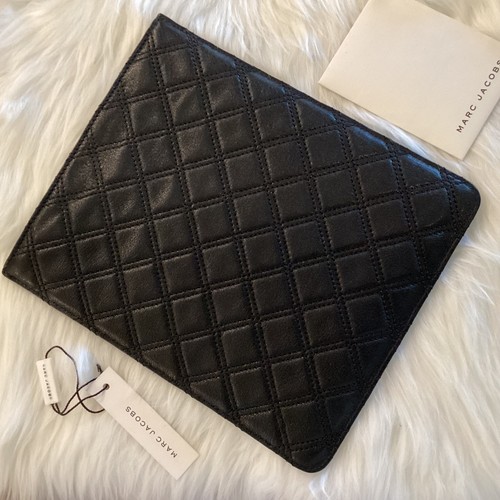 Marc Jacobs iPad Case Black Quilted Leather Sleeve Baroque Singles Designer New - Picture 7 of 9