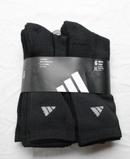 Adidas Men's Athletic Cushioned Cooling Crew Socks 6 Pairs NN7 Black XL NWT
