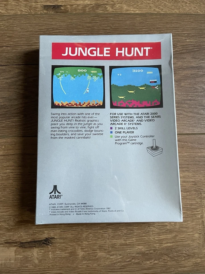 NEW FACTORY SEALED W/CRUSHED BOX JUNGLE HUNT FOR ATARI 2600 USA NTSC - Image 2 of 4