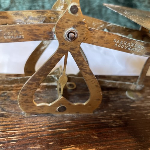 Antique Vintage English Postal Scale Weights Brass & Wood - Picture 6 of 6