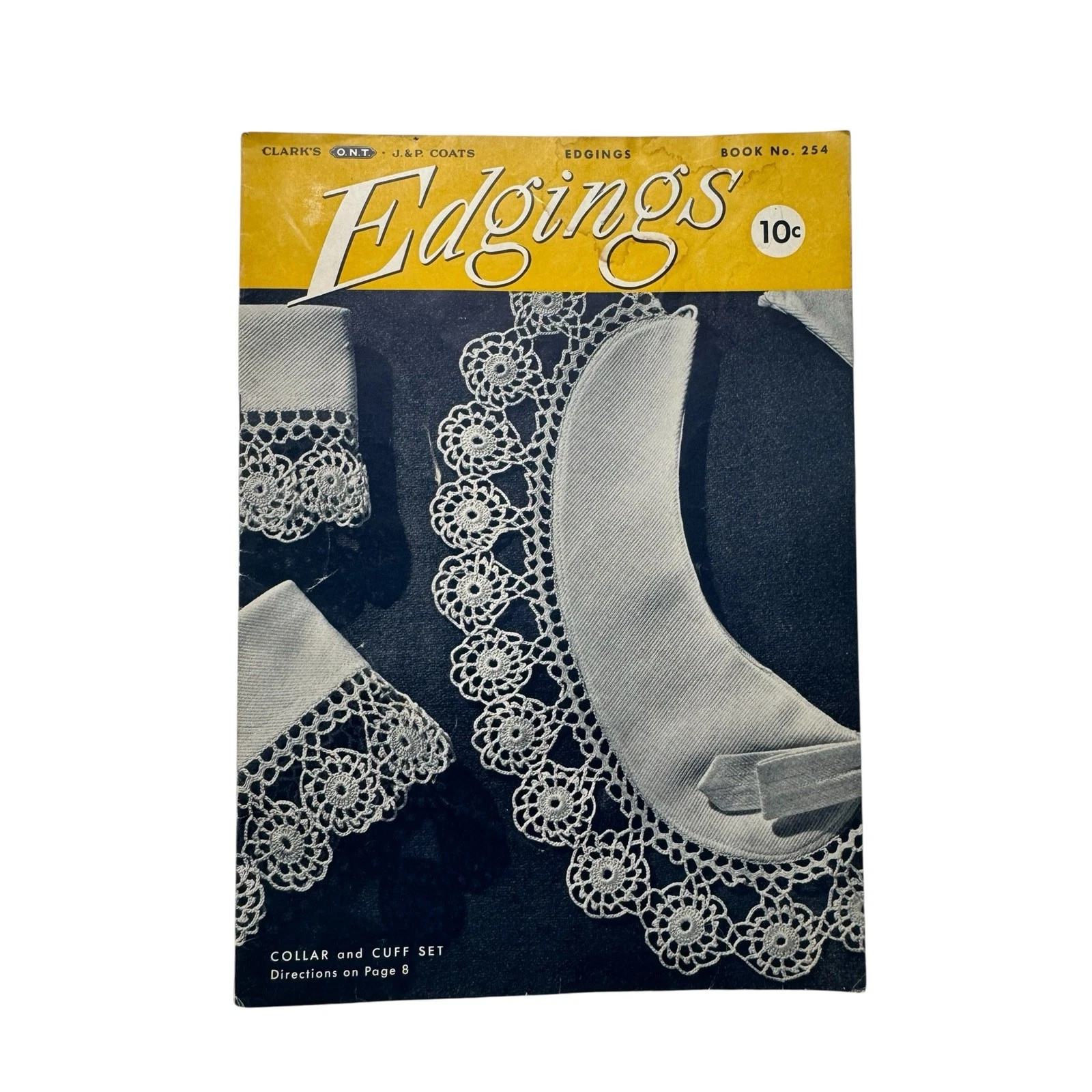Vintage 1949 Edgings Collar and Cuff Set Sewing Directions Pamphlet #254 Spool