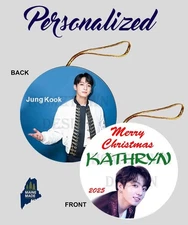 PERSONALIZED JUNGKOOK Christmas Ornament - Gift Korean Boy Band BTS Jung Kook
