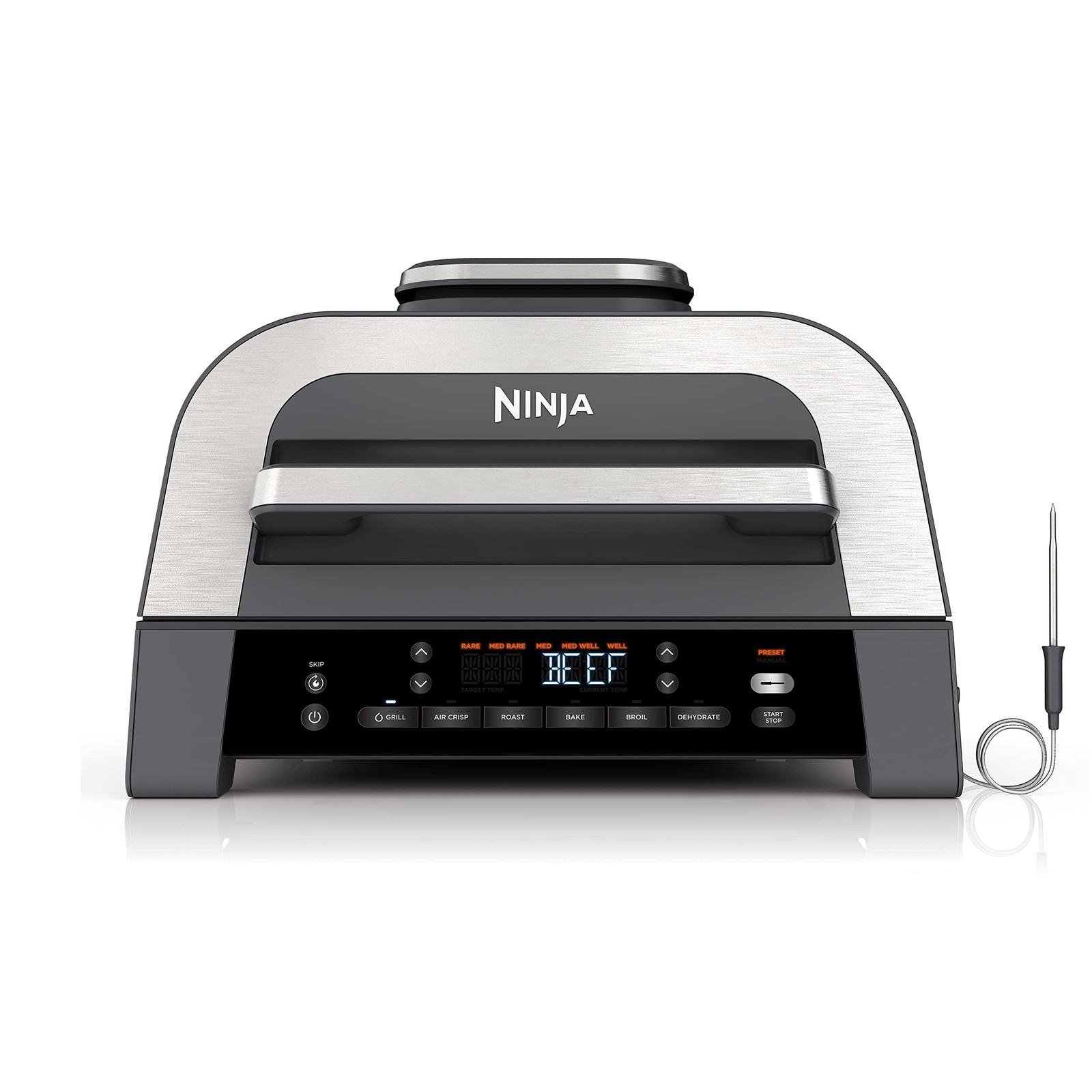 ВНУТРЕННИЙ ГРИЛЬ NINJA FOODI SMART XL 6 В 1 ДЛЯ ЗАПЕКАНИЯ И ОБЕЗВОЖИВАНИЯ - ЧЕРНЫЙ/СЕРЕБРИСТЫЙ