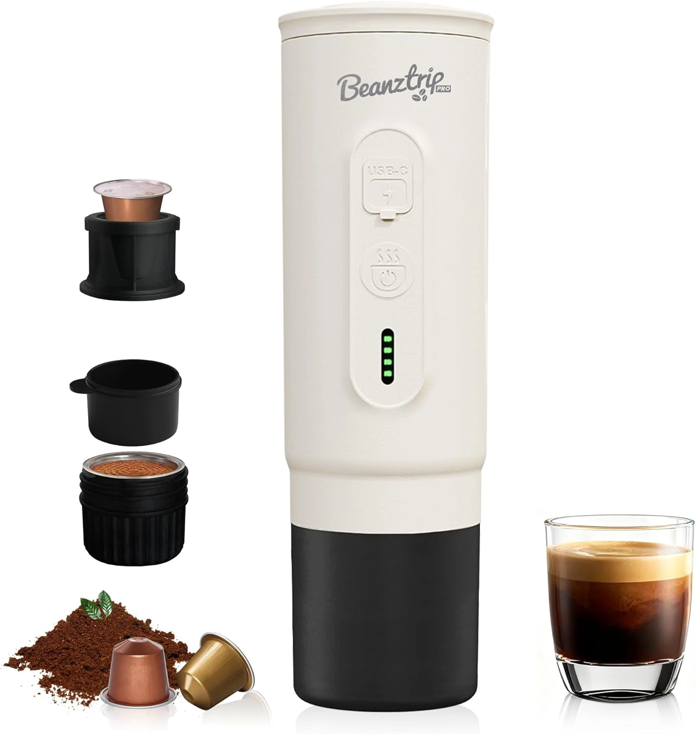 Travel Espresso Maker - 20 Bar Portable Coffee Machine for Camping & Car