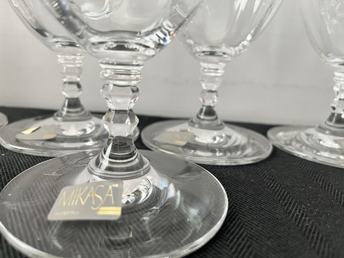 5 MIKASA SONATA GOLD Iced Tea Beverage Glass OPTIC Bowl, Gold Rim NWT Vtg - Picture 5 of 6
