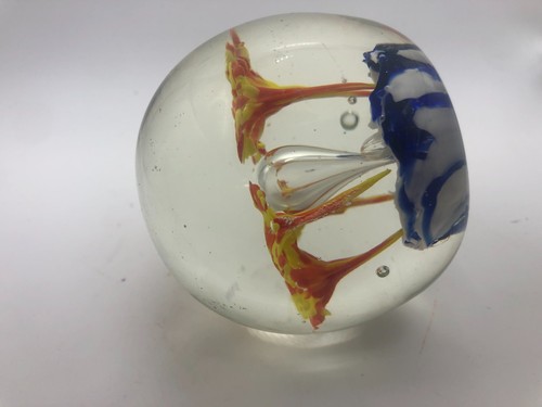 Pisapapeles vintage soplado a mano arte gota ramo floral ondas de murano - Imagen 5 de 6