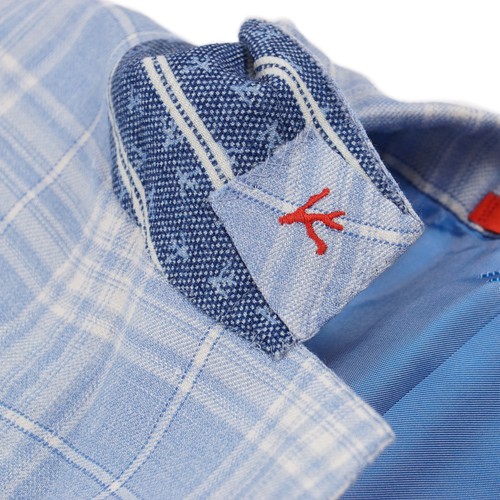 Isaia Sky Blue Check Extrafine Wool-Cashmere-Silk Sport Coat 38R (Eu 48) NWT - Picture 7 of 9