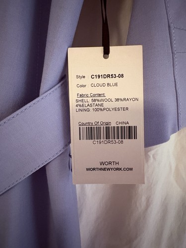 Ladies Worth New York Dress, Blue w/tie belt, Size 8, NWT - Picture 4 of 8