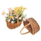  2 Pieces Woven Storage Basket with Handle Desktop Decorative Flower Fruit