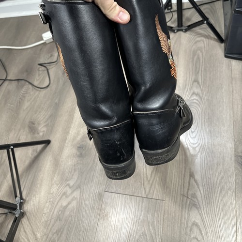 HARLEY-DAVIDSON Flying Eagle Harness Black Leather Engineer Moto Boot Size 8.5EE - Picture 6 of 10