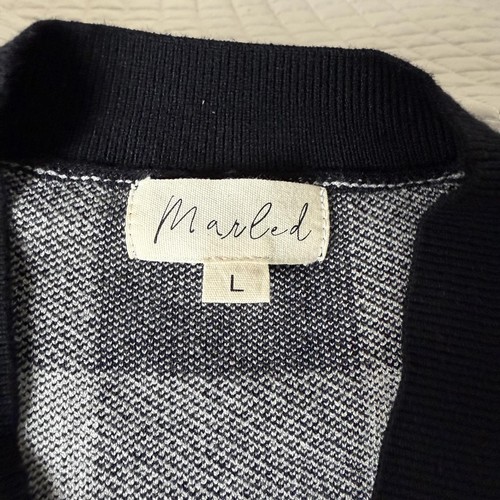 Cardigan Marled Maglione Nero a Quadri Box | Taglia L - Foto 3 di 8