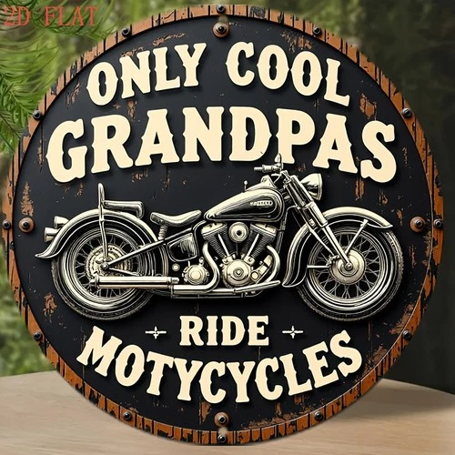 Vintage Motorcycle Garage Tin Metal Signs Home Décor 8x8Retro Motorcycle Wall