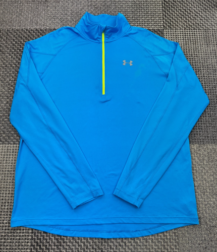 Pullover Under Armour 2XL Azul Cuarto Cremallera Agujeros para el Pulgar Ajustado/Gear AllSeason - Imagen 3 de 19