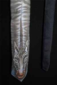 VINTAGE-1970-039-S-1980-039-S-ZEBRA-PRINT-034-PRIMITIVE-INSTINCTS-039-TIE-3-INCH-BASE-WIDTH