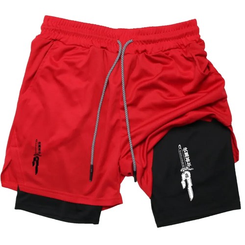 Anime Performance Shorts Men GYM Casual Sports Summer Compression Shorts Workout - Picture 21 of 31