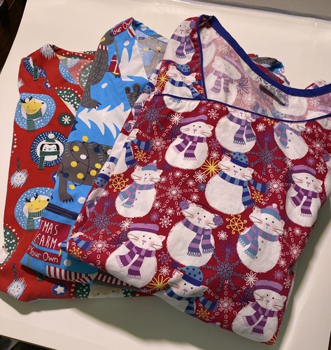 Lot Of 3 Women’s Christmas UA Scrubs Sz 3XL