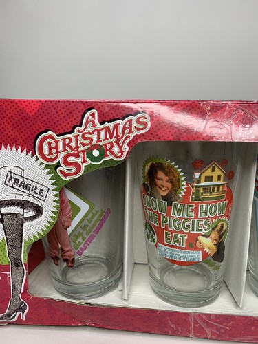 A Christmas Story Pint Glasses 4 Pack In Box Ralphie Fragile - Picture 9 of 12