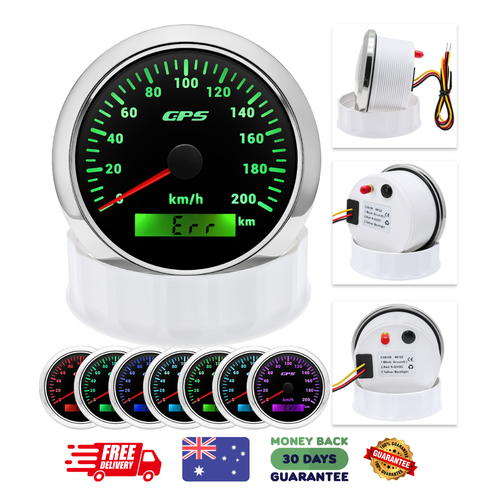85mm GPS Speedometer Gauge 0-200km/h Odometer For Car Truck Motorcycle Boat - Picture 2 of 8