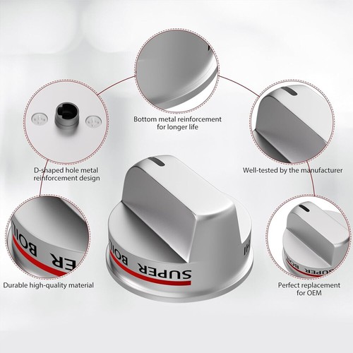 4 (EBZ37189611) Burner Range Knobs & 1 (EBZ37189609) Super Boil Knob Set of 5 Pc - Picture 8 of 12