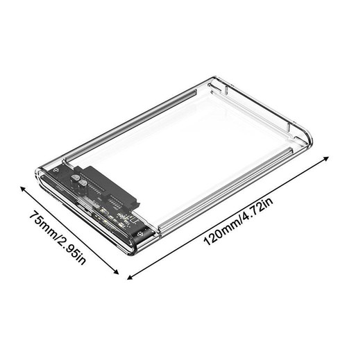 2.5" SATA USB 3.0 Clear Hard Drive Disk HDD SSD EnclosureExternal US Laptop L6N0 - Photo 11/11
