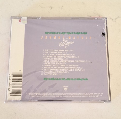 SEALED PROMO CD - JOHNNY MATHIS - For Christmas - 1986 Audio CD - BRAND NEW - Picture 2 of 4