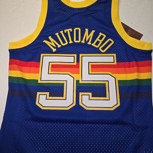 Camiseta deportiva clásica de madera dura Mitchell Ness 1991-92 de Dikembe Mutombo Denver Nuggets para hombre - Imagen 5 de 7