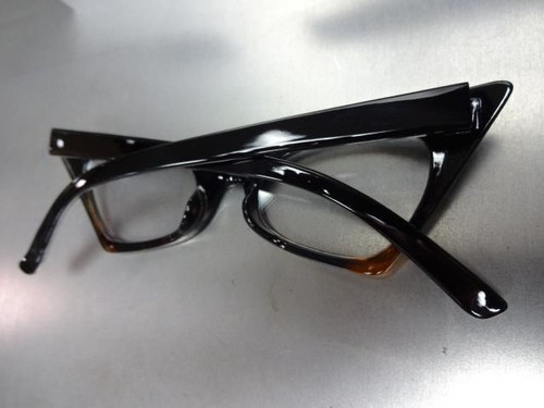 GAFAS Exageradas Retro Estilo Ojo de Gato Negro Puntiagudo Marco de Moda Tortuga - Imagen 7 de 7