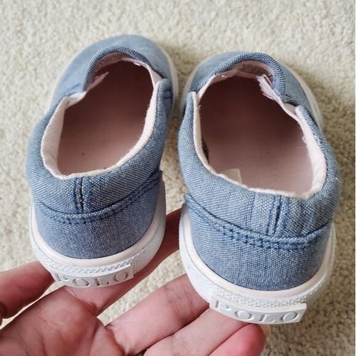 Polo Ralph Lauren Girls Blue and Pink Pony Slip-on Sneakers sz6 - Picture 12 of 15