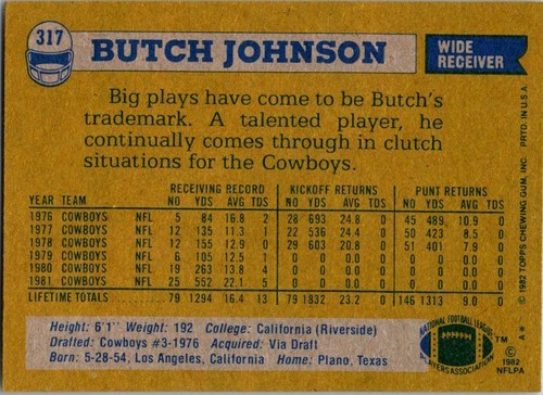 1982 Topps Football Pick your favorite player or add to your collection 201-400 - Picture 173 of 313