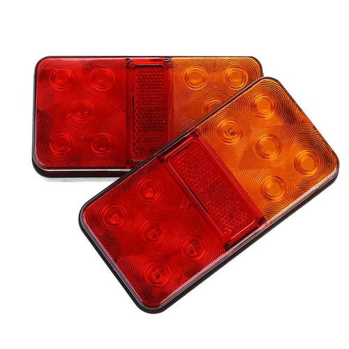 2X LED Rear Tail Lights Indicator Stop Light Trailer Caravan Van Truck Lamp 12V - Picture 2 of 8