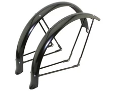 ORIGINAL LOWRIDER 26" FLARED ADJUSTABLE STEEL BALLOON CRUISER FENDER SET BLACK