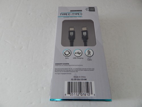 Case Logic Universal USB-C to USB-C Charge & Sync Cable 6 Feet Black New - Picture 4 of 6